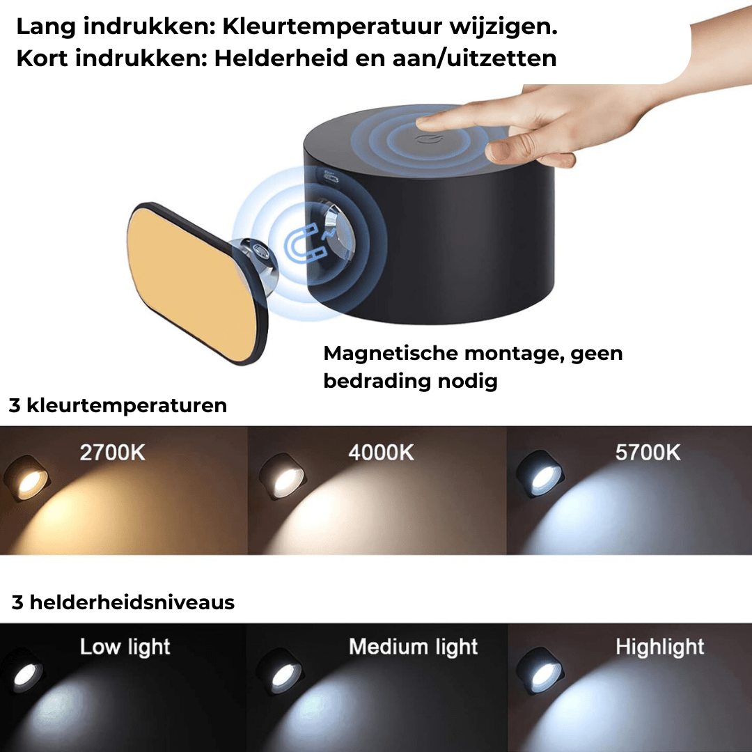 FlexiBeam - Applique murale rechargeable 360°