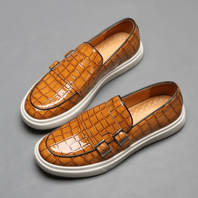 Victor - Mocassins avec Détail en Cuir et Motif Crocodile