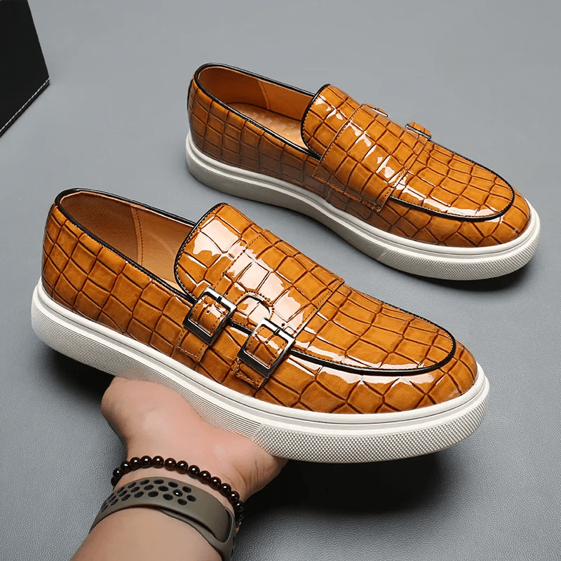 Victor - Mocassins avec Détail en Cuir et Motif Crocodile