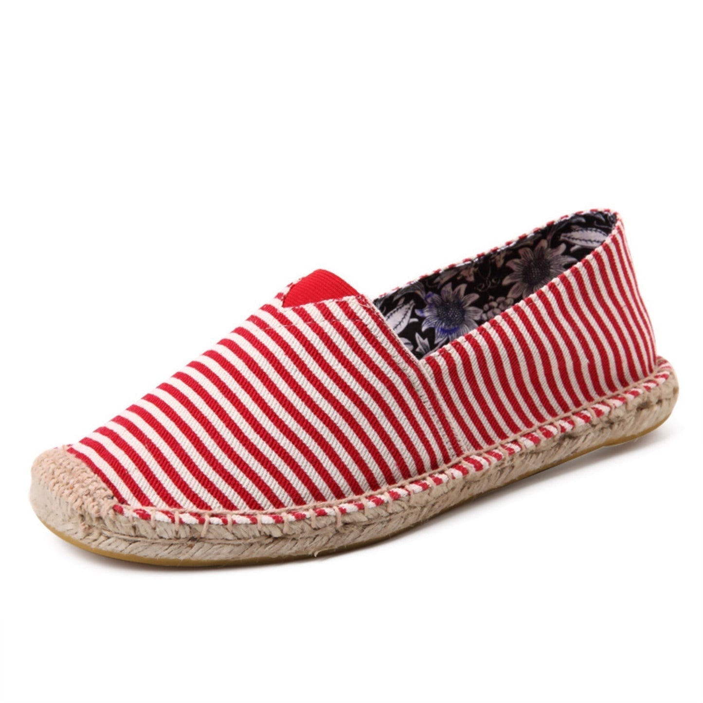 Brienne - Espadrilles Rayées en Toile Éraflée