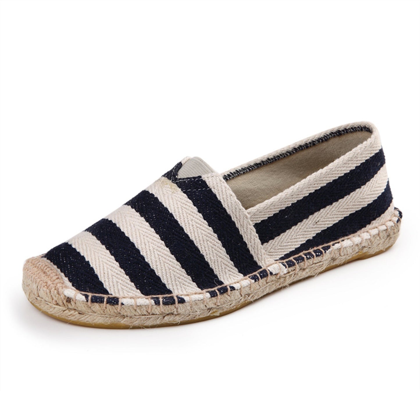 Brienne - Espadrilles Rayées en Toile Éraflée
