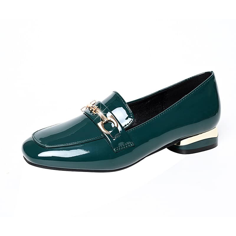 Isolde - Mocassins à talons en cuir verni