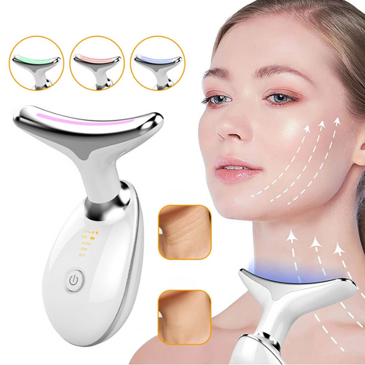 AgeDefy - Massager de Levage du Cou et du Visage EMS avec Thérapie LED de Raffermissement de la Peau