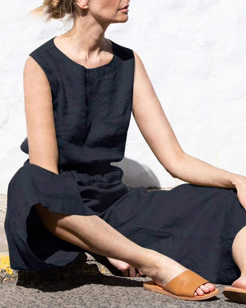 Jumpsuit Sarah - Sans manches, jambes larges