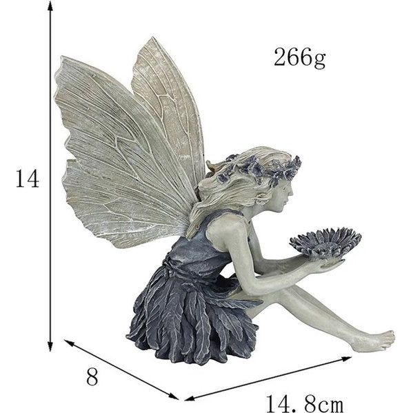 Fée Magique Assise - Élégante Décoration Artisanale pour Jardin
