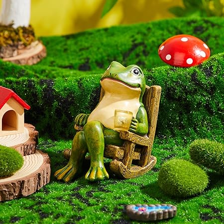 GlowToad - Statue de jardin envoûtante avec lumière fluorescente