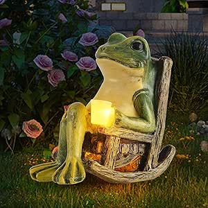 GlowToad - Statue de jardin envoûtante avec lumière fluorescente