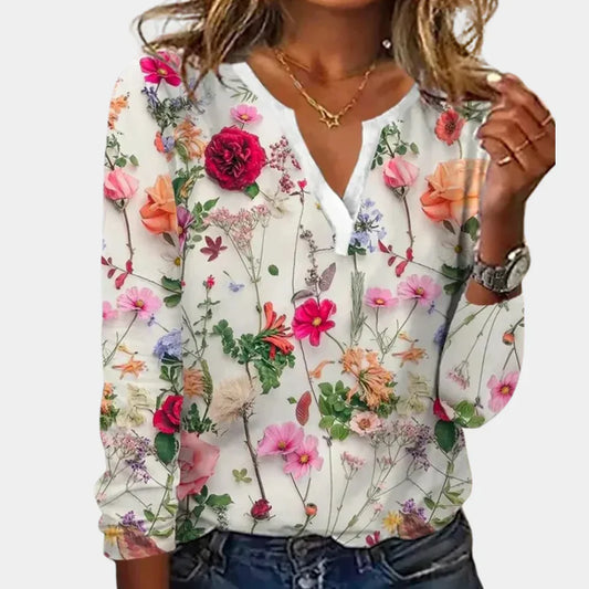 Blouse Fleurie Décontractée pour Femme