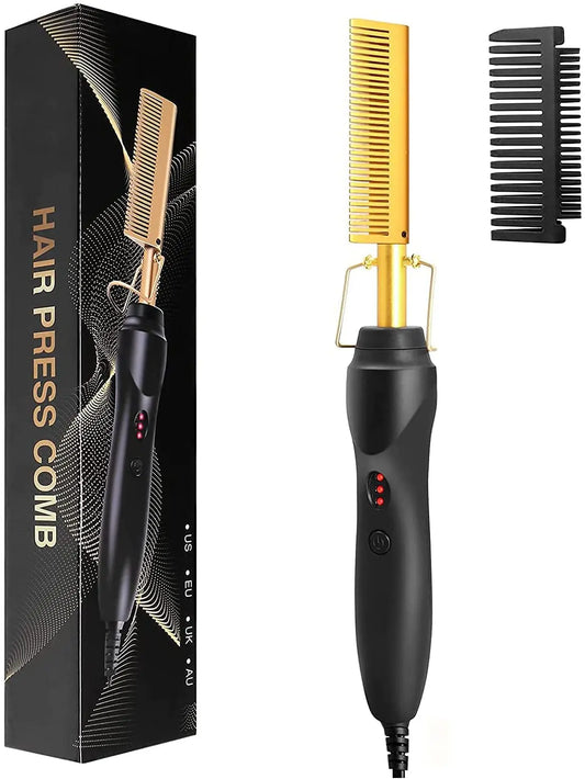 HeatMaster - Peigne Électrique Portable pour Barbe et Cheveux