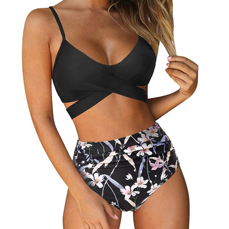 Bikini Taille Haute Coloré pour Femmes