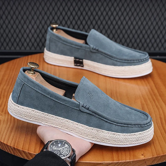 Tony – Mocassins en Suède Old Money