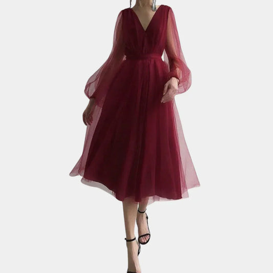 Elvira – Robe Midi Vintage en Dentelle Élégante