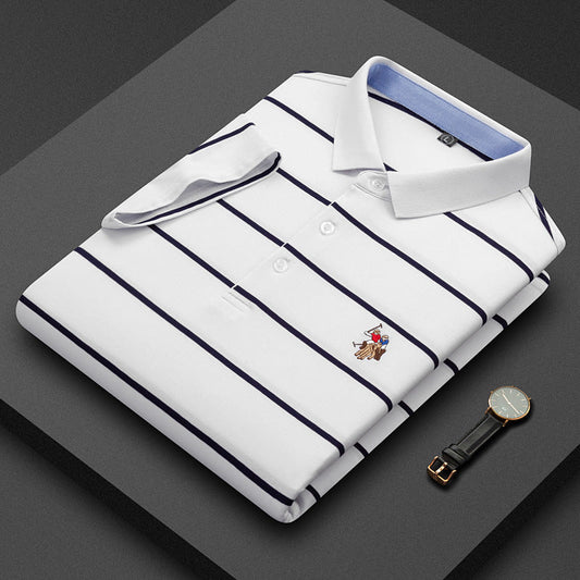 Polo classique rayé élégant pour hommes