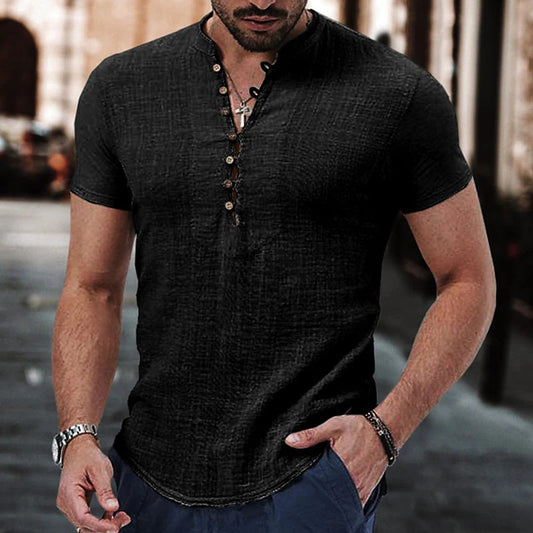 Chad - Chemise en lin avec boutons pour hommes