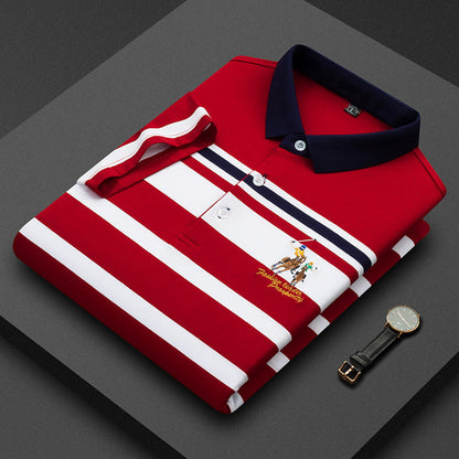 Polo Tristan de luxe à rayures pour hommes