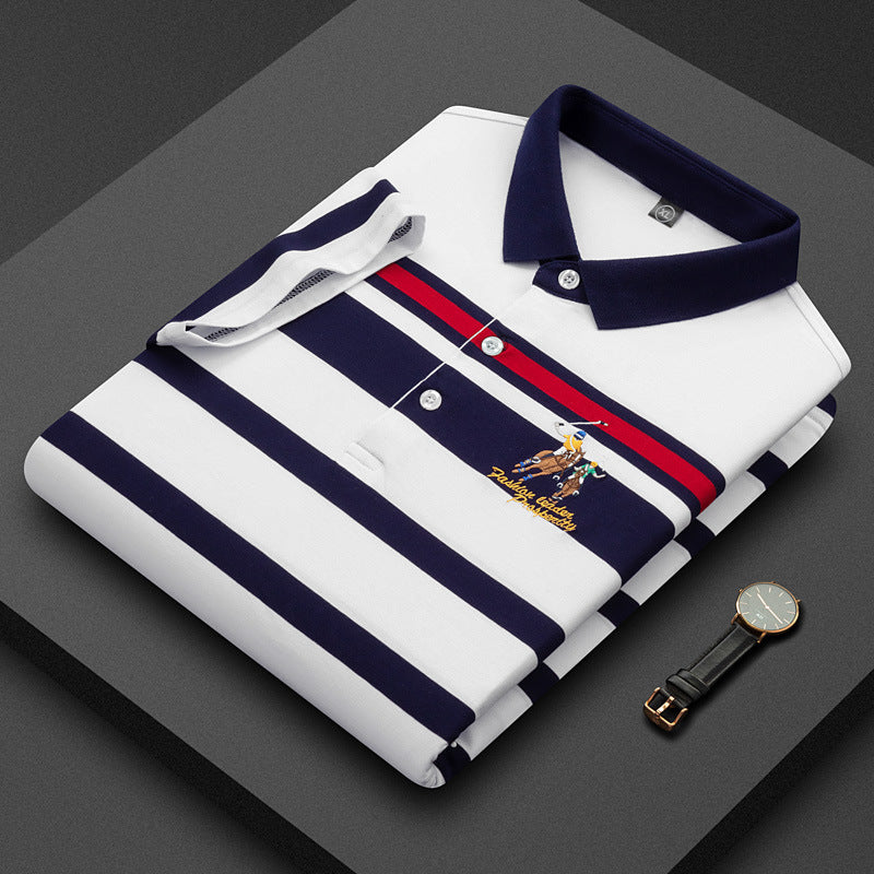 Polo Tristan de luxe à rayures pour hommes
