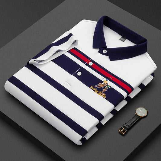Polo Tristan de luxe à rayures pour hommes