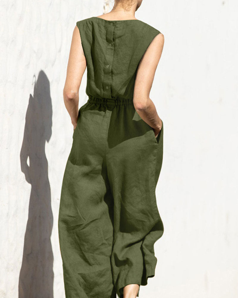 Jumpsuit Sarah - Sans manches, jambes larges