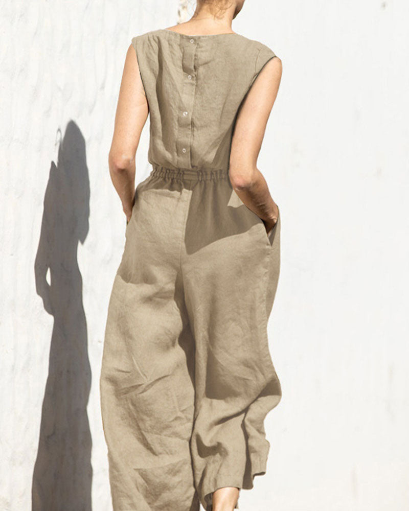 Jumpsuit Sarah - Sans manches, jambes larges