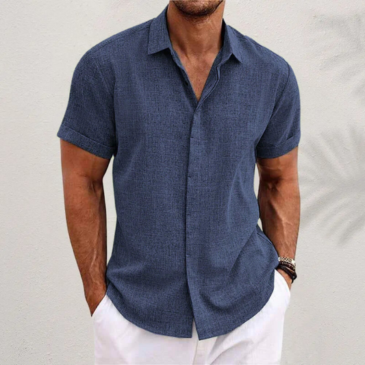 Chemise en Lin à Manches Courtes pour Homme - Élégance et Confort
