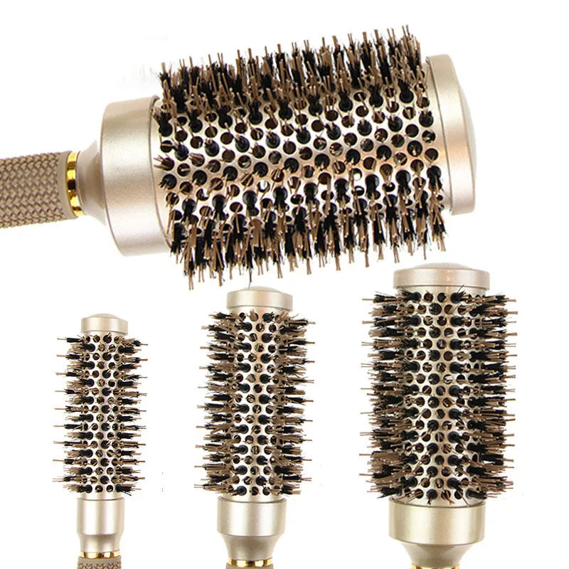BlowOut Pro - Ensemble de brosses rondes en poils de sanglier ioniques pour un coiffage de qualité salon