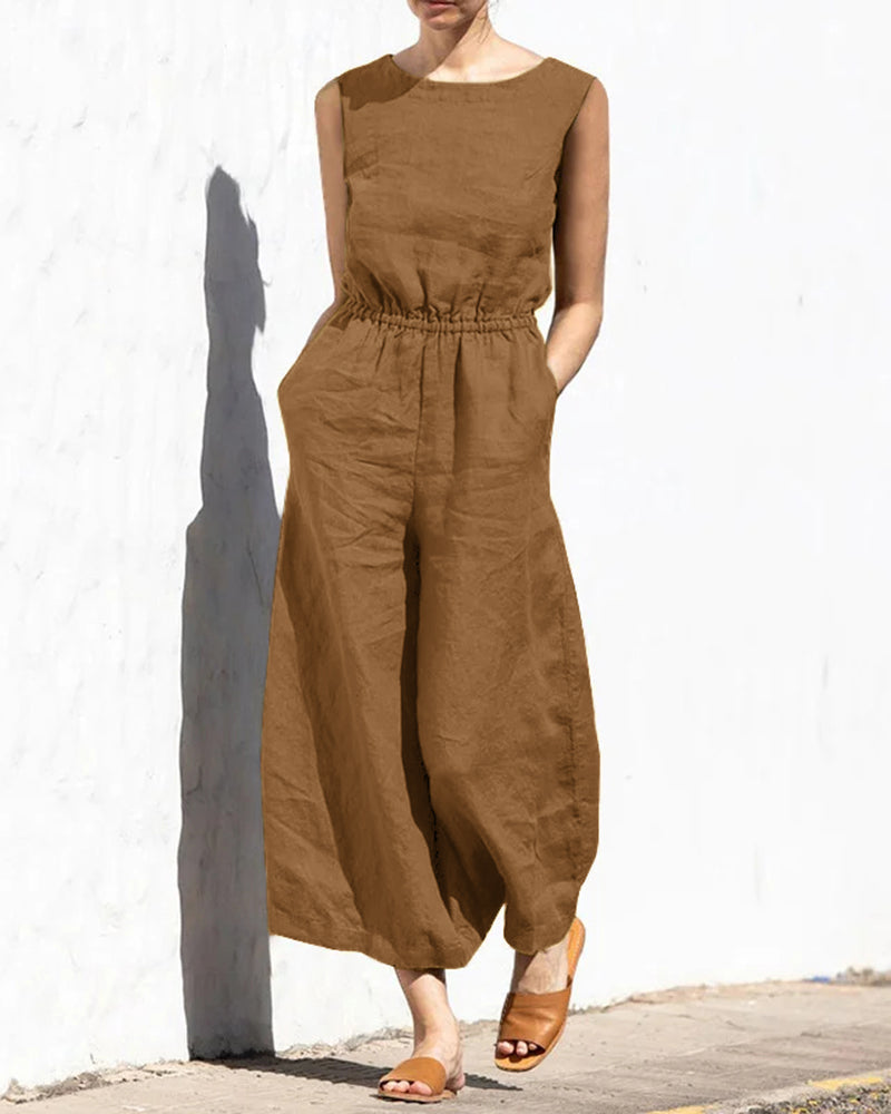 Jumpsuit Sarah - Sans manches, jambes larges