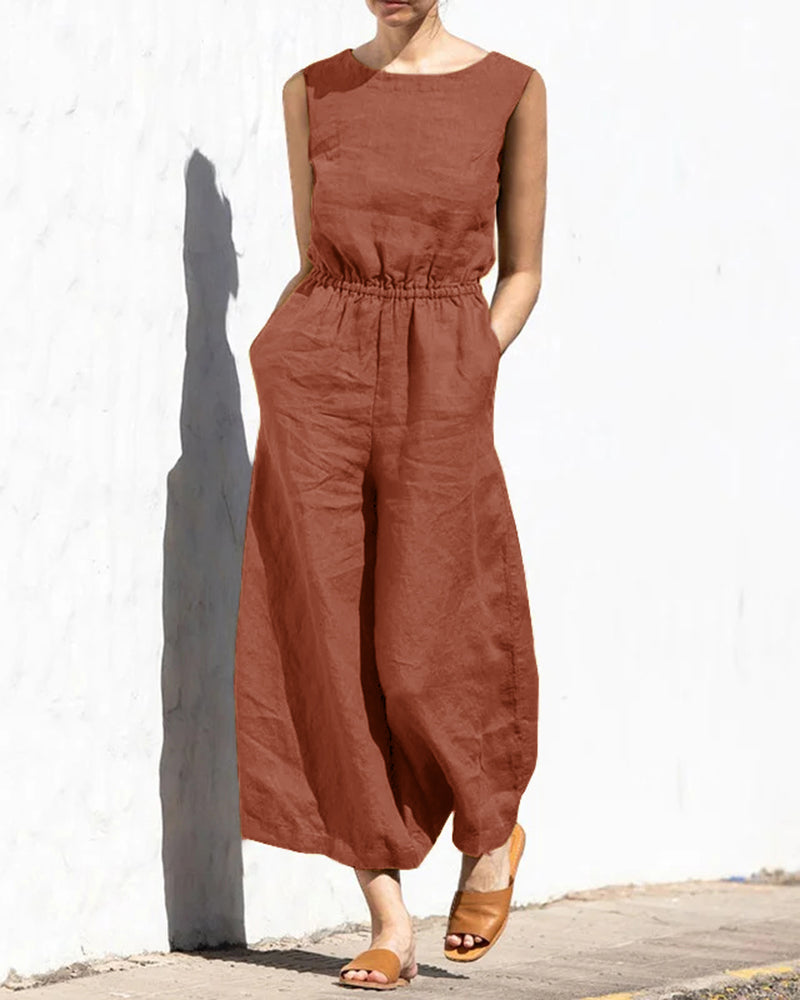 Jumpsuit Sarah - Sans manches, jambes larges