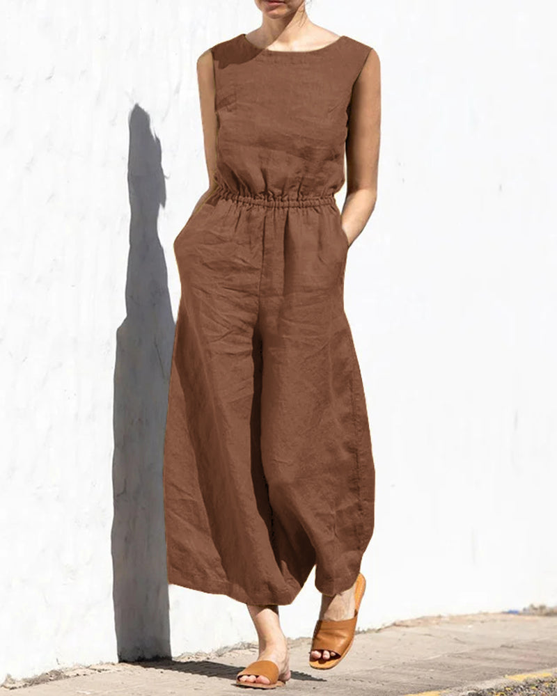 Jumpsuit Sarah - Sans manches, jambes larges