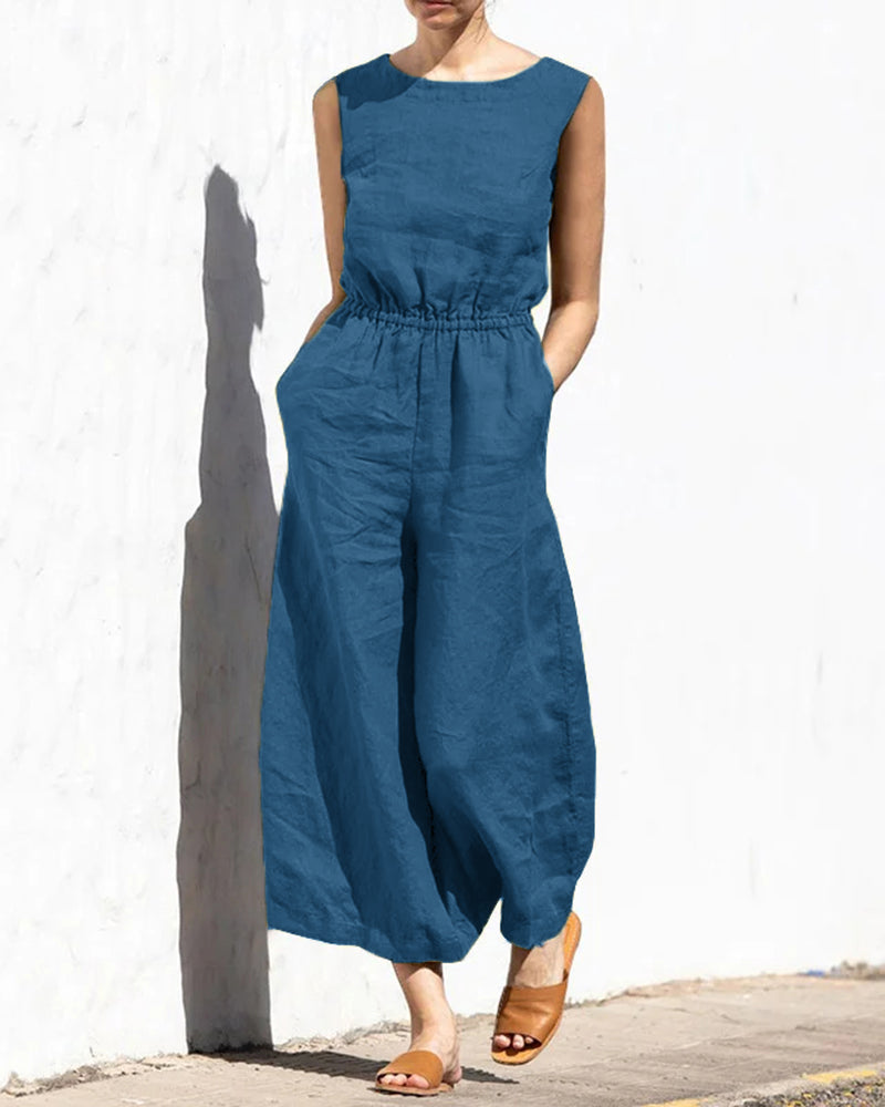 Jumpsuit Sarah - Sans manches, jambes larges