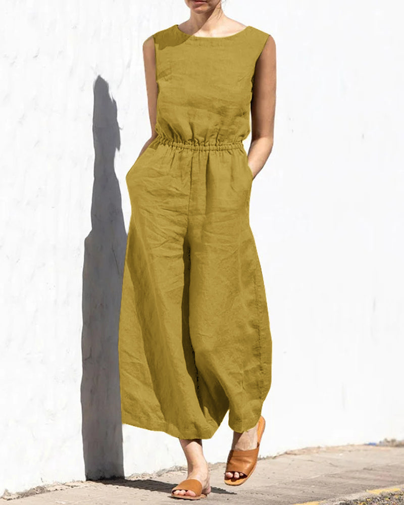 Jumpsuit Sarah - Sans manches, jambes larges