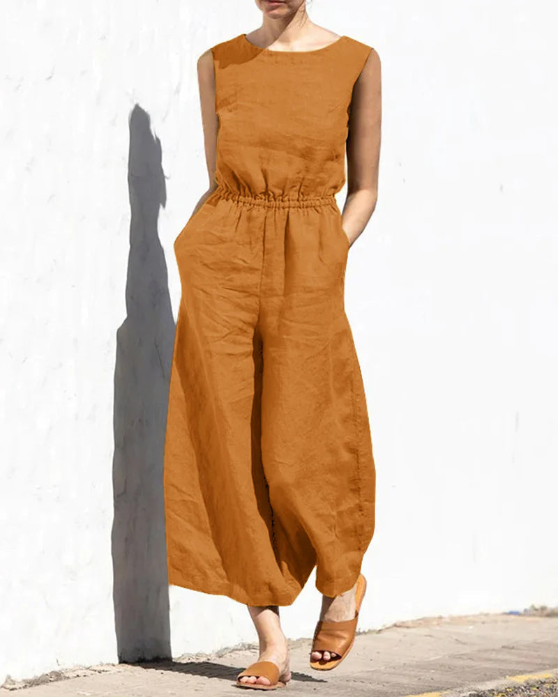 Jumpsuit Sarah - Sans manches, jambes larges