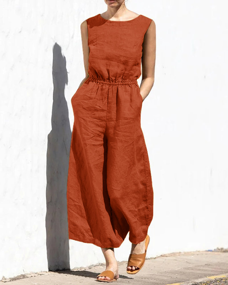 Jumpsuit Sarah - Sans manches, jambes larges
