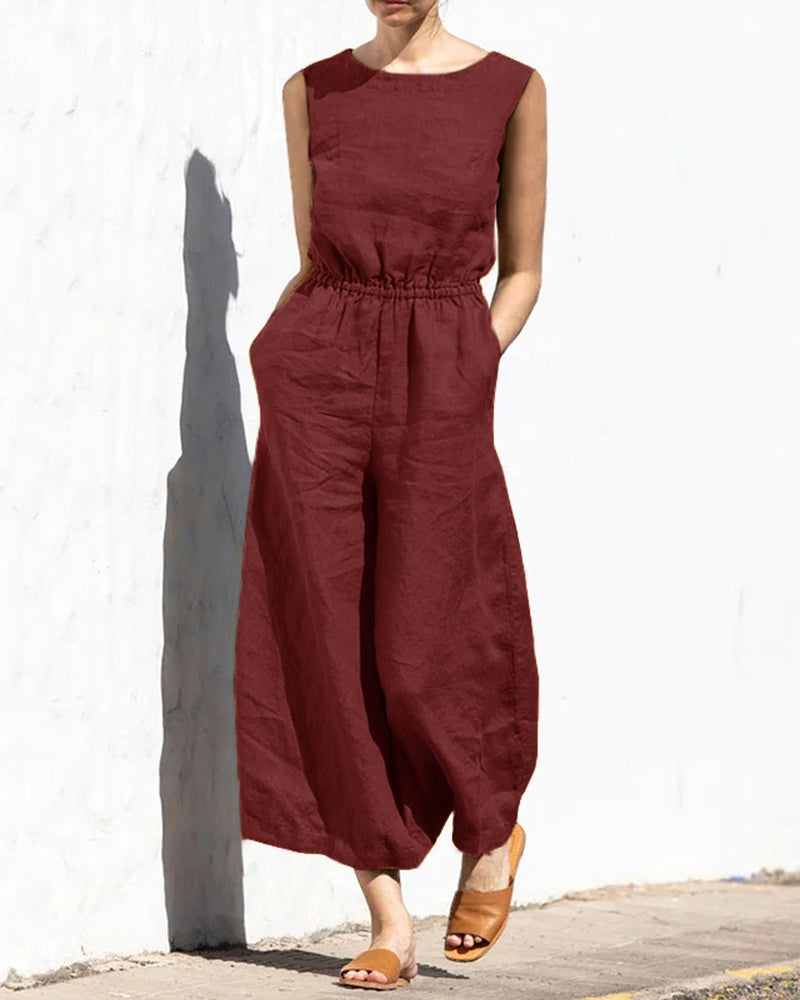 Jumpsuit Sarah - Sans manches, jambes larges