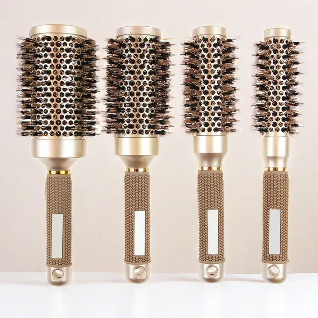 BlowOut Pro - Ensemble de brosses rondes en poils de sanglier ioniques pour un coiffage de qualité salon