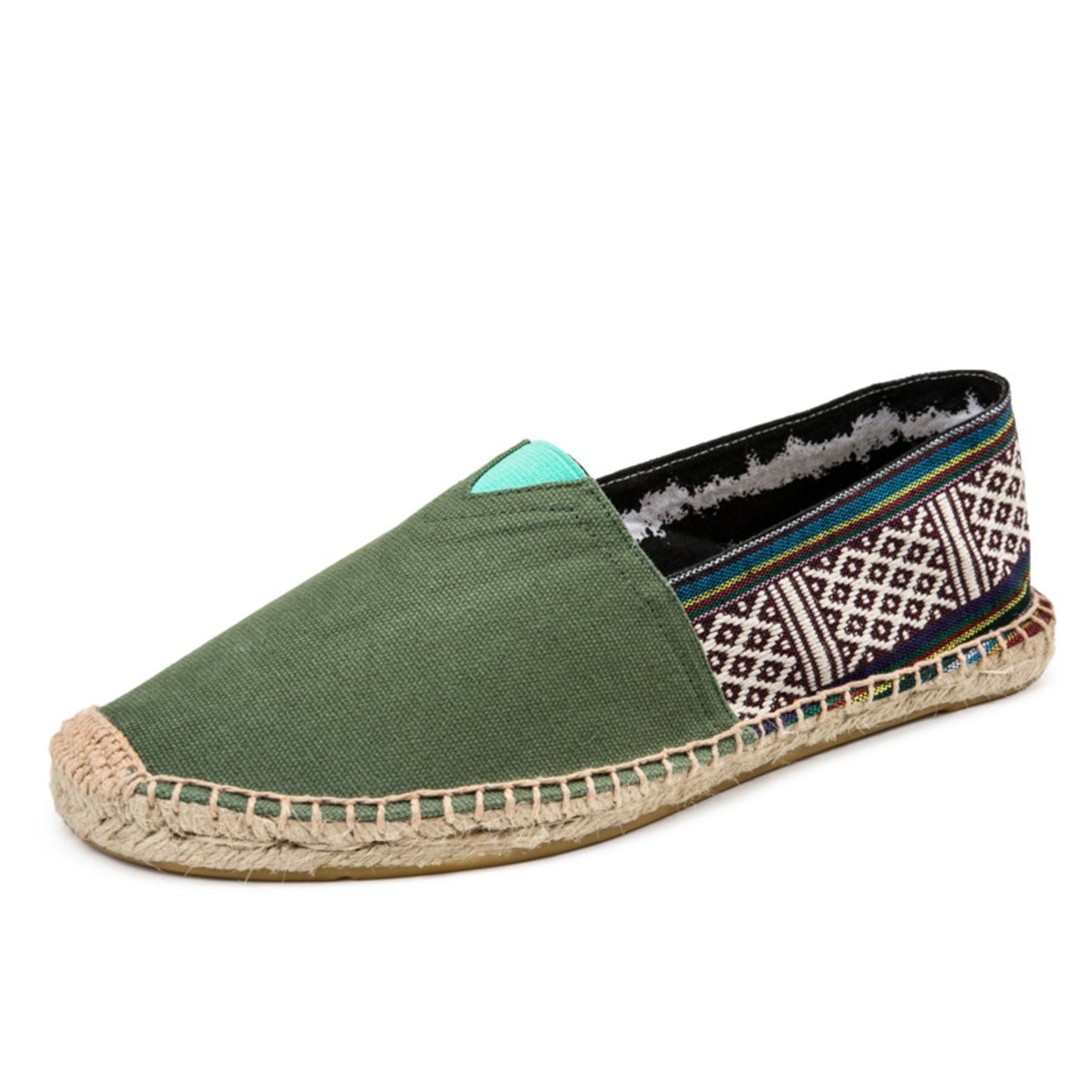 Brienne - Espadrilles Rayées en Toile Éraflée
