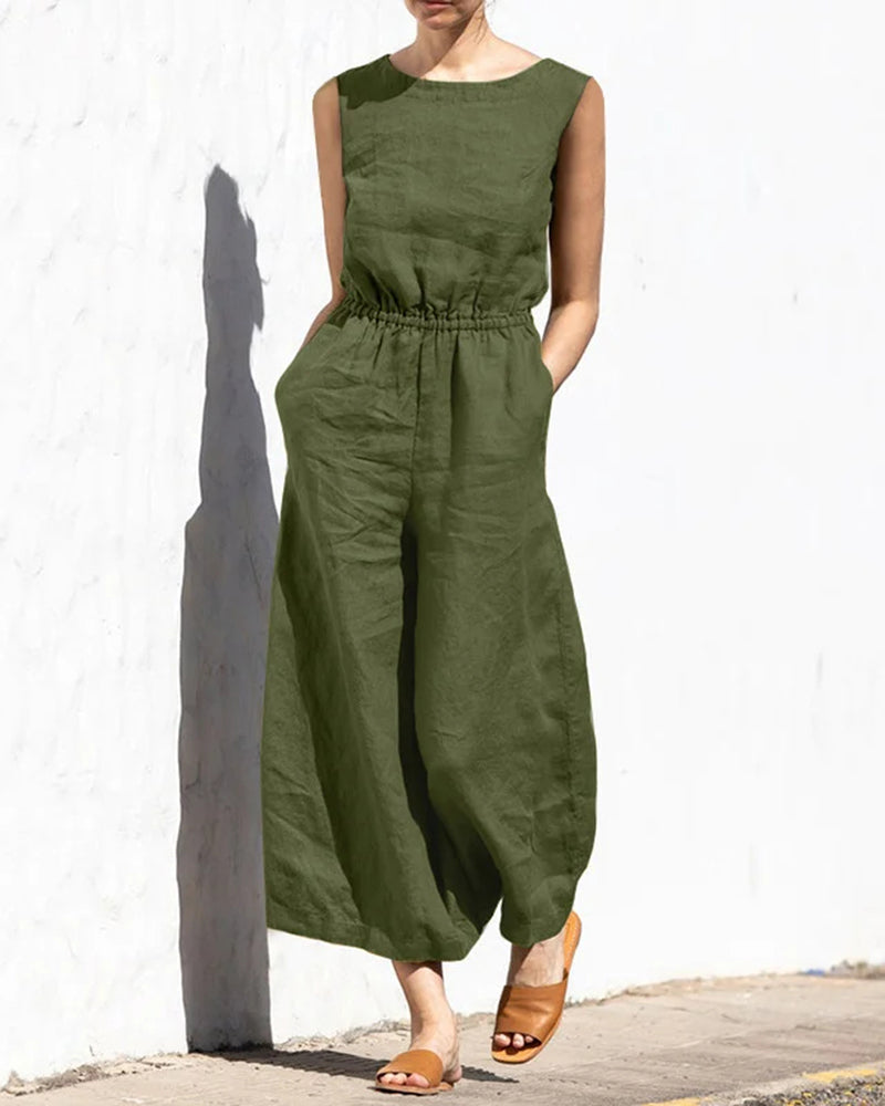 Jumpsuit Sarah - Sans manches, jambes larges