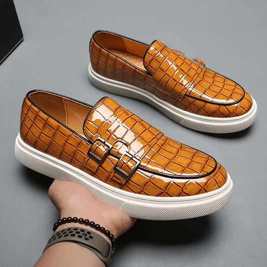 Victor - Mocassins avec Détail en Cuir et Motif Crocodile