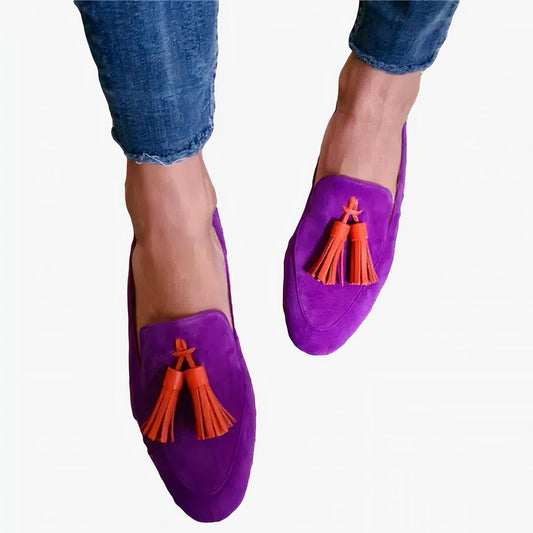 Fenna - Mocassins avec des pompons colorés