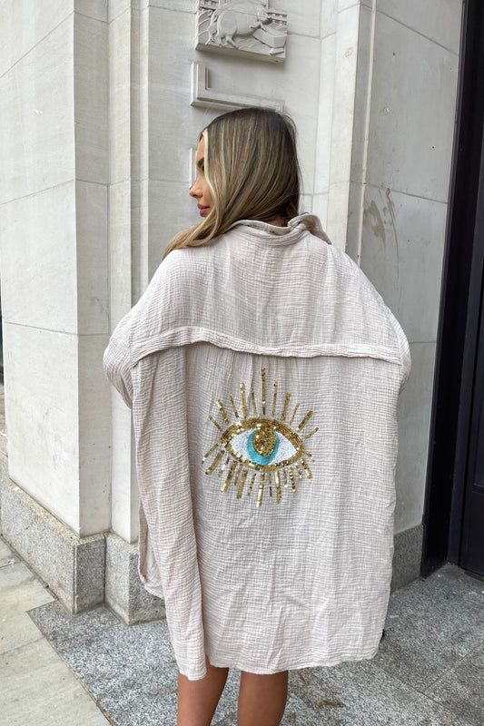Chemise Oversized Dakota avec Sequins Élégants