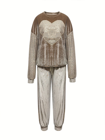 Ensemble Sanna : Pull & Jogging Paillettes Chic