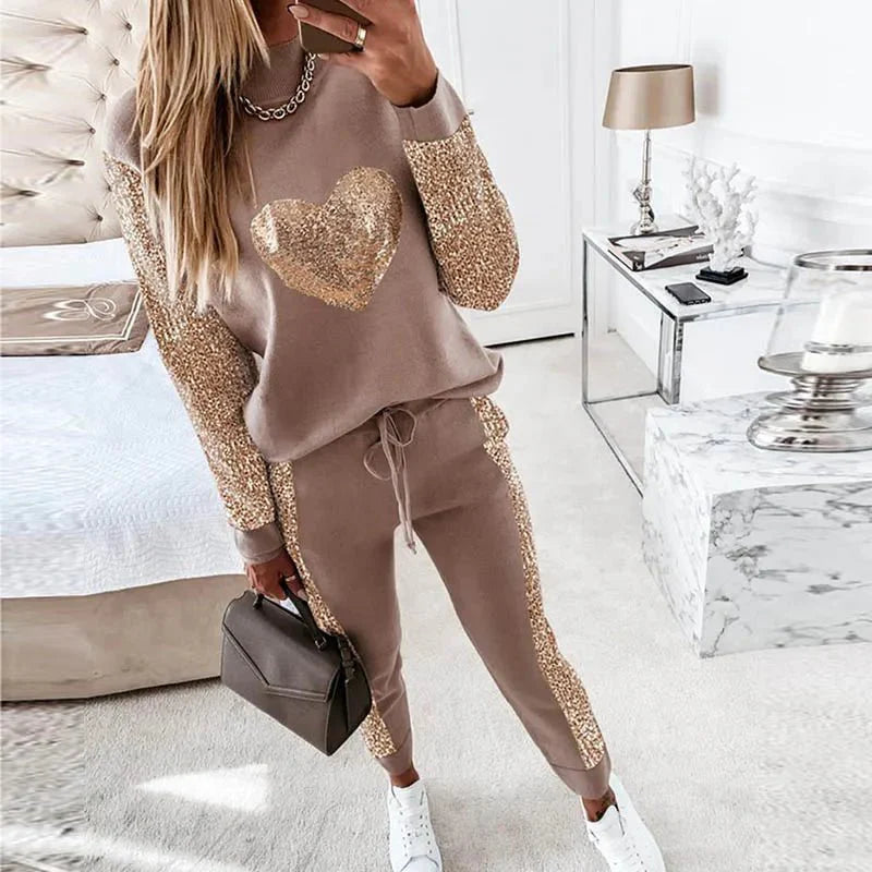Ensemble Sanna : Pull & Jogging Paillettes Chic