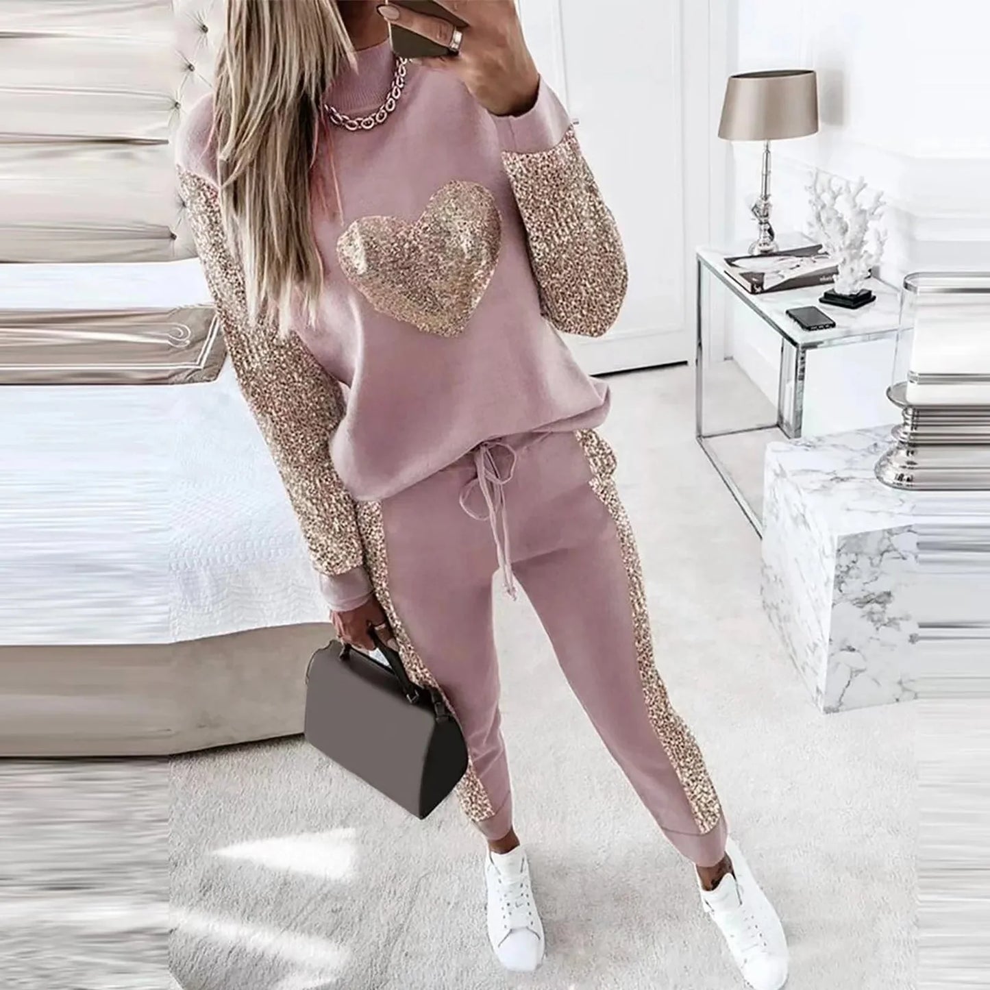 Ensemble Sanna : Pull & Jogging Paillettes Chic